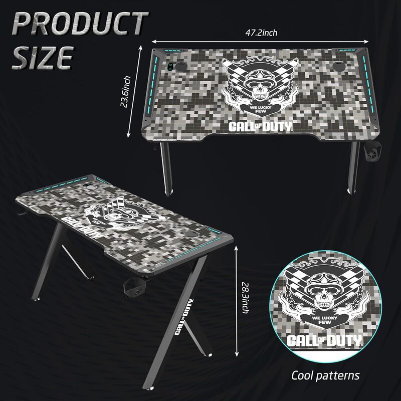 Call Of Duty (COD) Hawksbill Series RGB Flowing Light Gaming Desk COD-HAWKSBILL-02